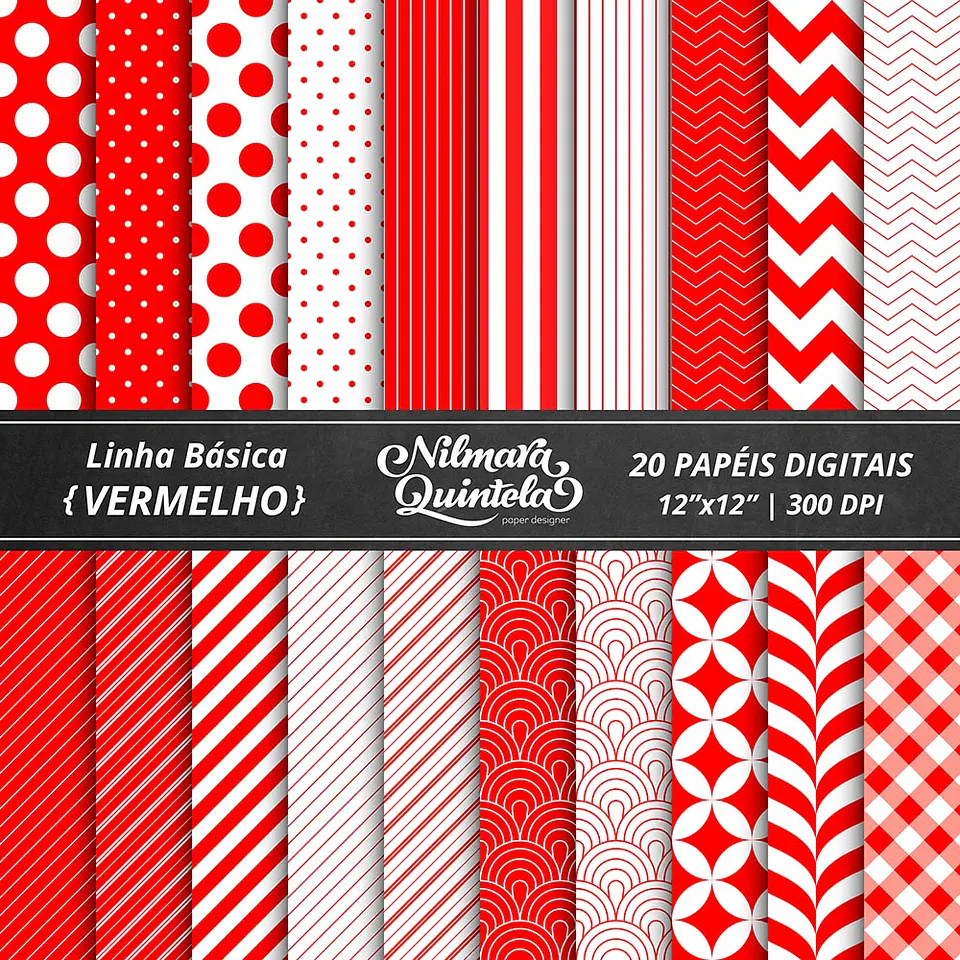 Kit Digital Papeis Basico Vermelho 34 1