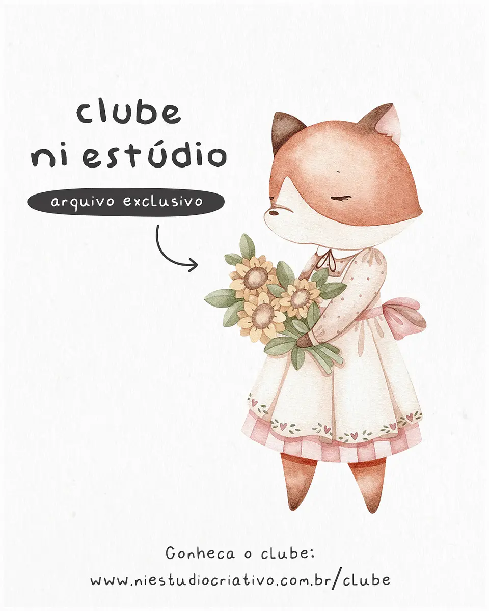 Kit Digital Raposinha Florista 165 1