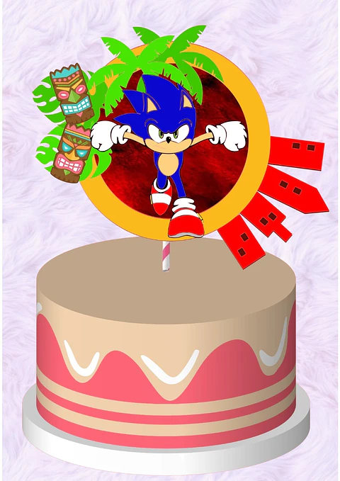 Arquivo de Corte Topo de Bolo Sonic 34