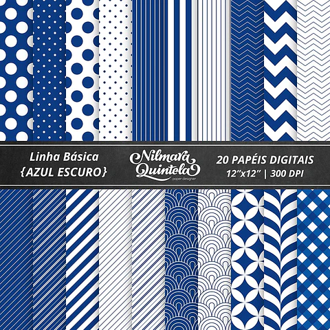 Kit Digital Papeis Basico Azul Escuro 4