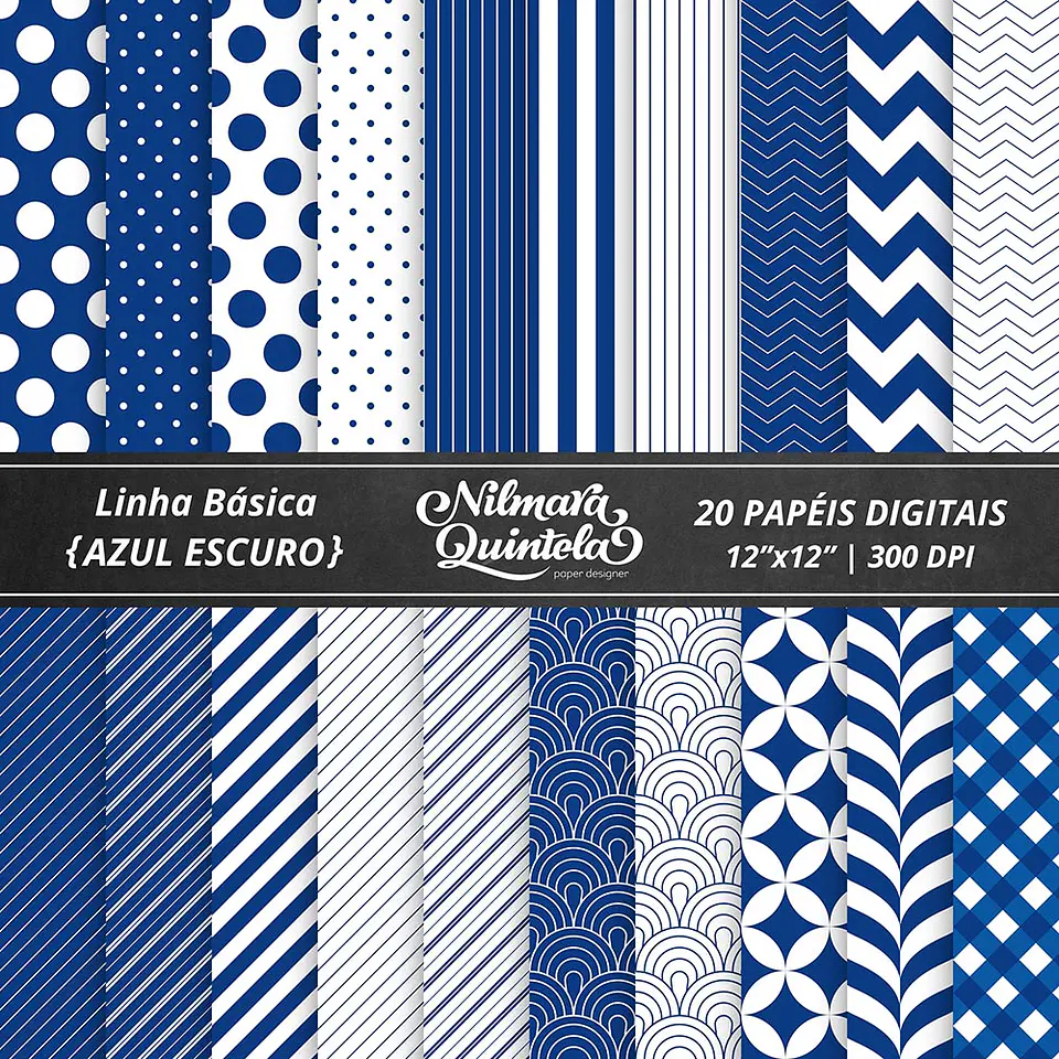Kit Digital Papeis Basico Azul Escuro 4 1