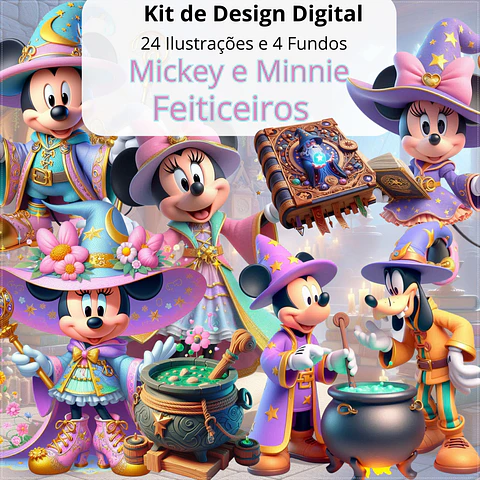 Kit Digital Mickey e Minnie Feitiçeiros 23