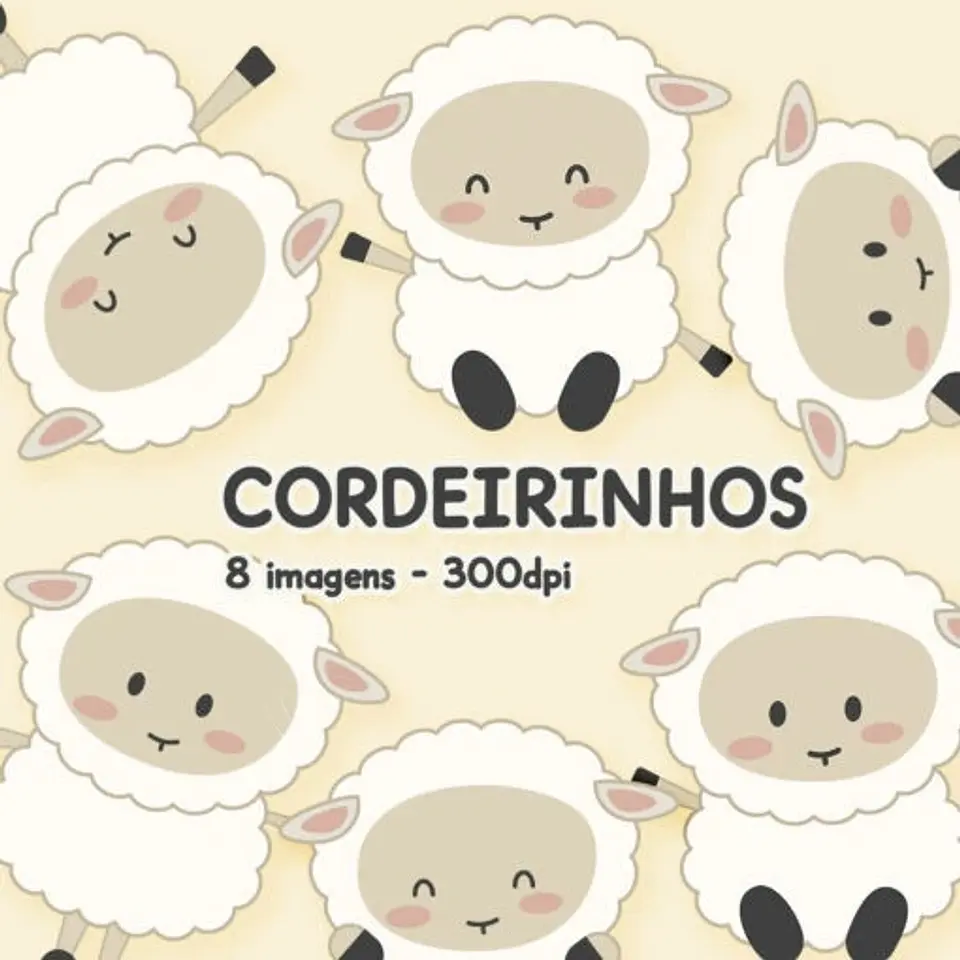 Kit Digital Cliparts Cordeirinhos 37 1