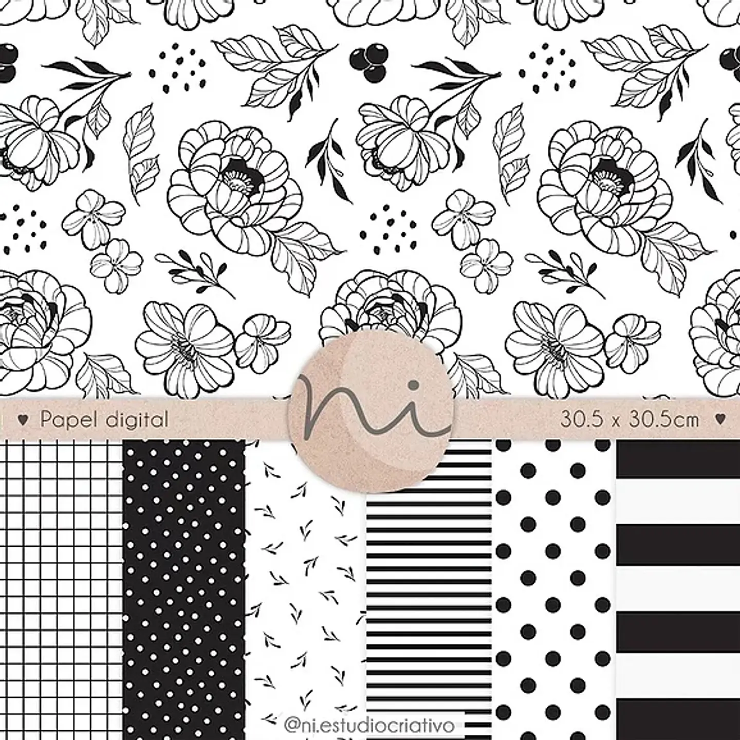 Kit Digital Pd0047 Floral Clássico 150 1