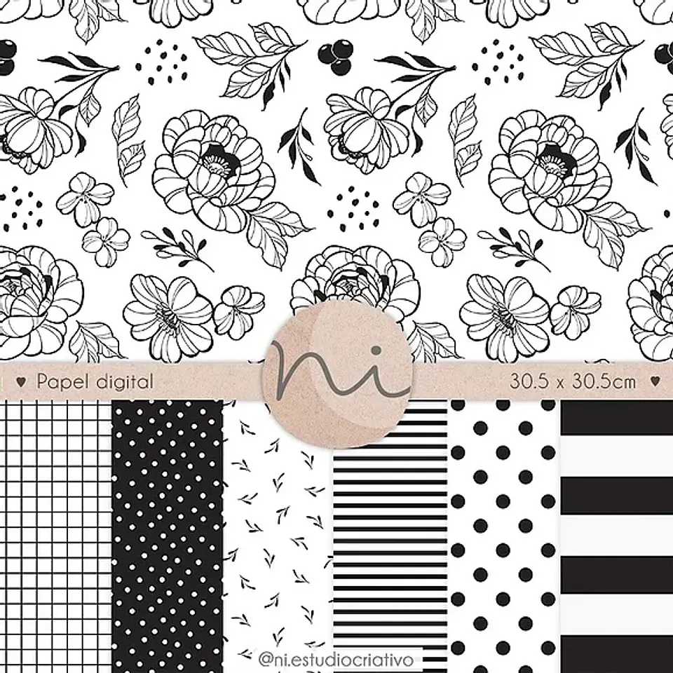 Kit Digital Pd0047 Floral Clássico 150 1