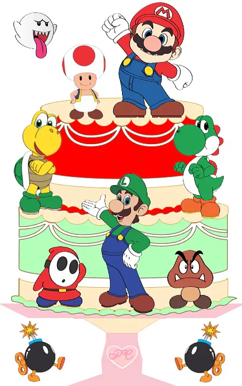 Arquivo de Corte Topo de Bolo Super Mario 36