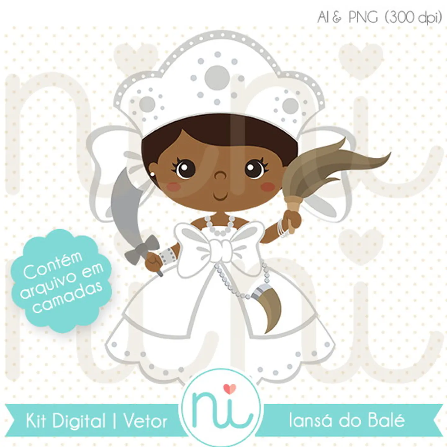 Kit Digital Orixás Insã do Balé Clipart Vetor 132 1