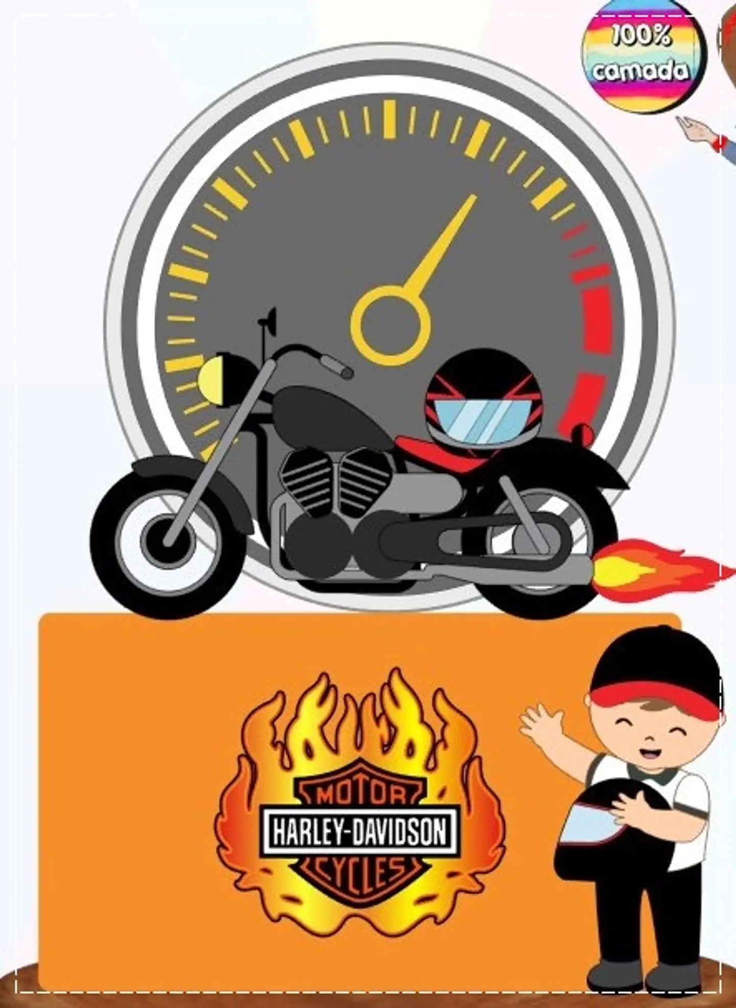Arquivo de Corte Topo de Bolo Moto Motoqueiro 21 1