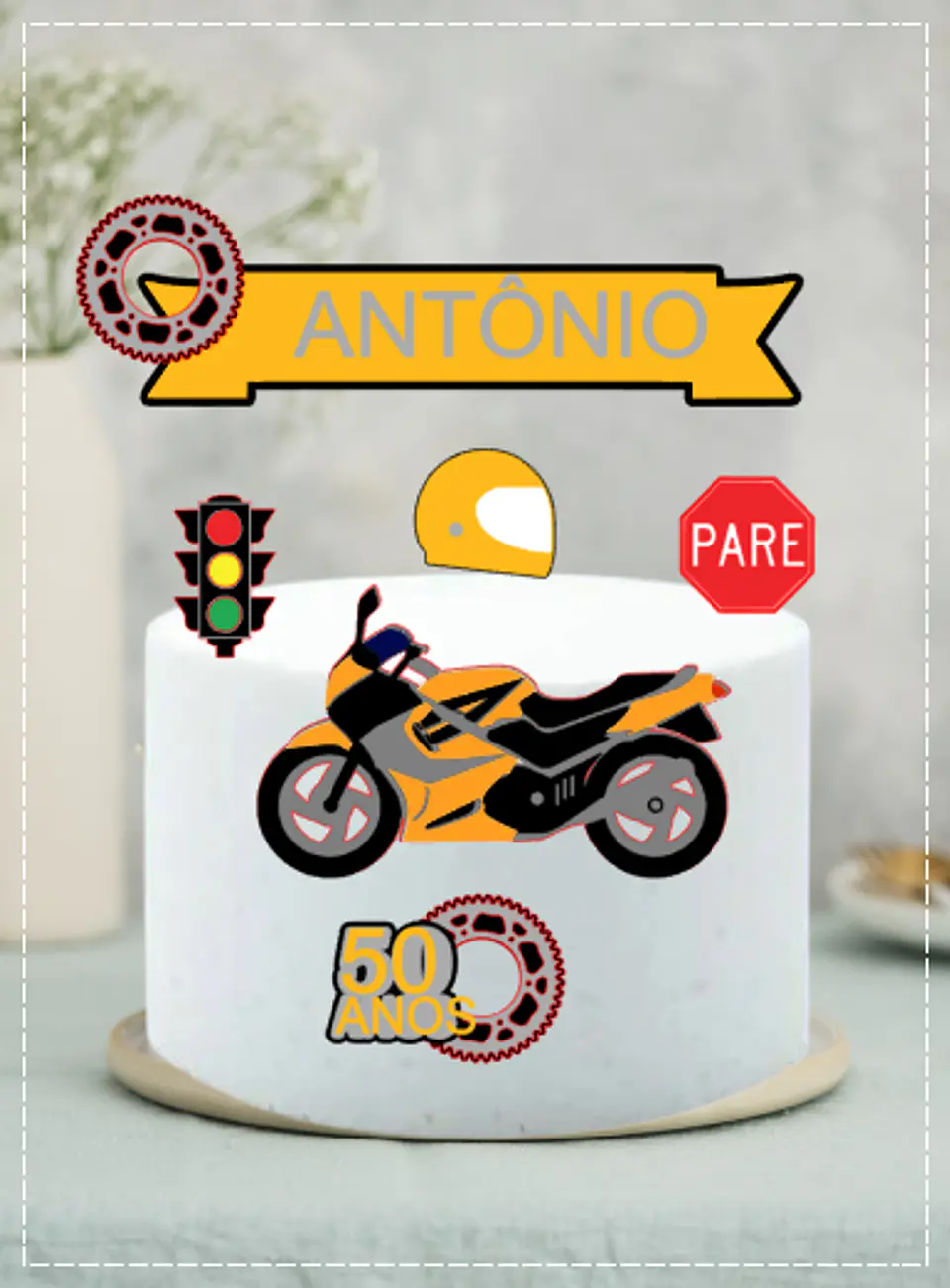 Arquivo de Corte Topo de Bolo Moto Motoqueiro 20 1