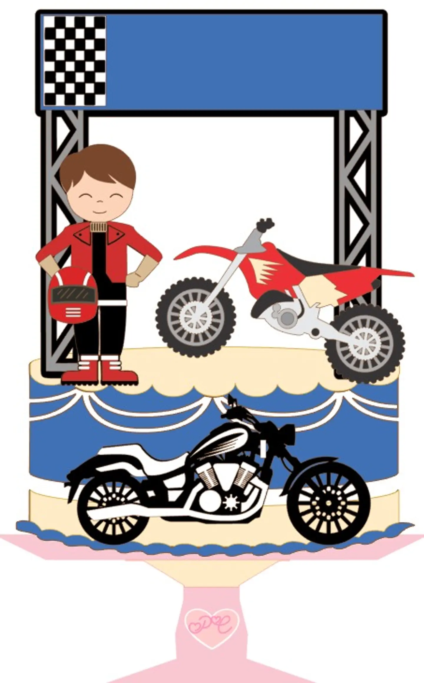 Arquivo de Corte Topo de Bolo Moto Motoqueiro 18 1