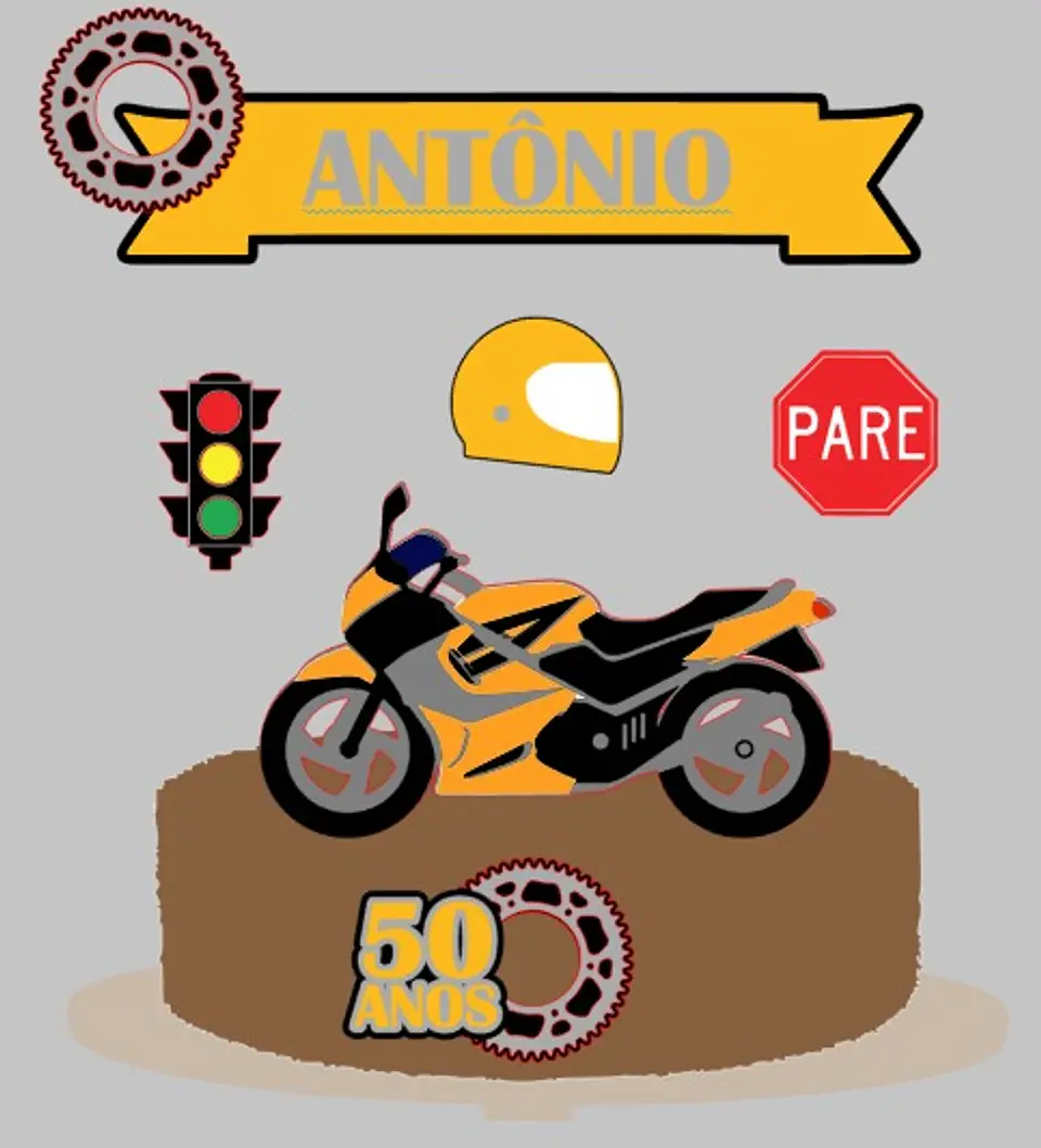 Arquivo de Corte Topo de Bolo Moto Motoqueiro 16 1