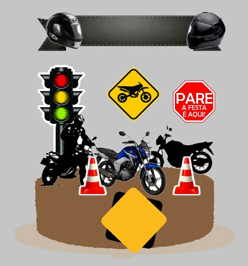 Arquivo de Corte Topo de Bolo Moto Motoqueiro 13 1