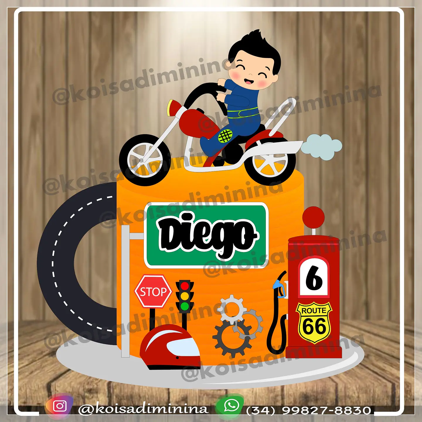Arquivo de Corte Topo de Bolo Moto Motoqueiro 9 1