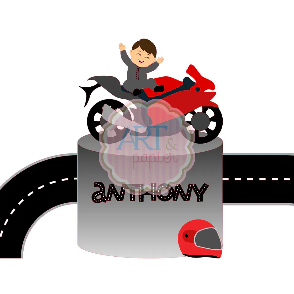 Arquivo de Corte Topo de Bolo Moto Motoqueiro 7 1