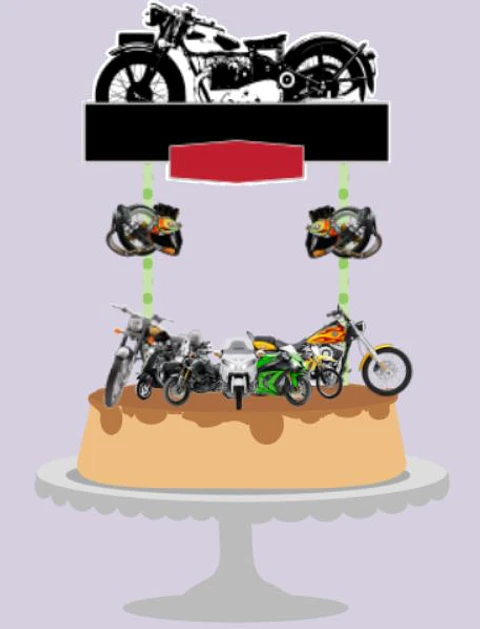 Arquivo de Corte Topo de Bolo Moto Motoqueiro 3