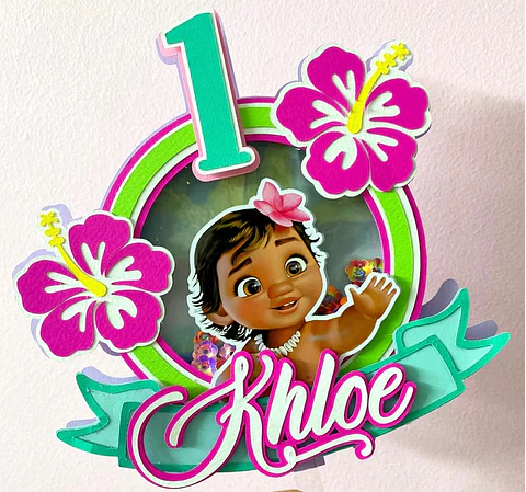 Arquivo de Corte Topo de Bolo Moana Baby Cute 39