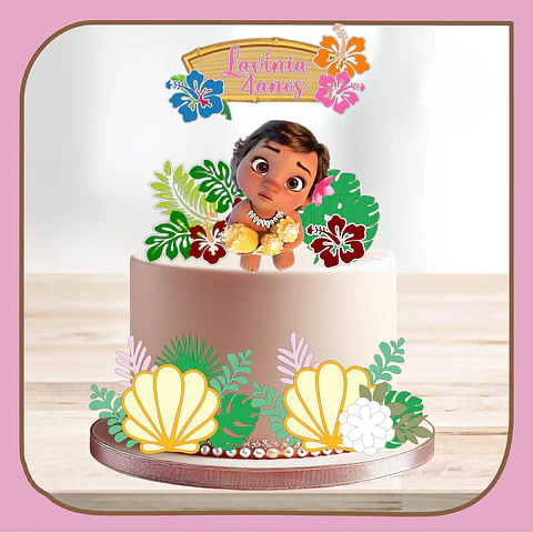 Arquivo de Corte Topo de Bolo Moana Baby Cute 37