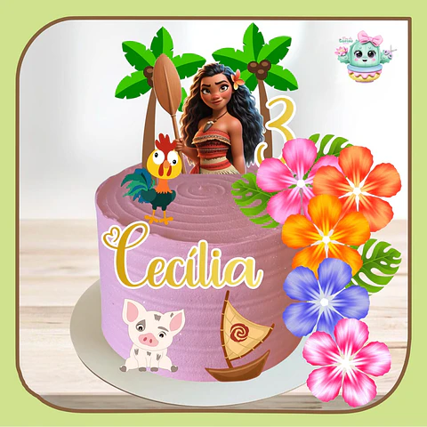 Arquivo de Corte Topo de Bolo Moana Baby Cute 36