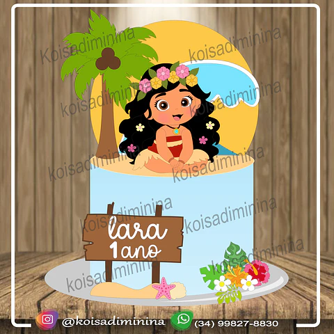 Arquivo de Corte Topo de Bolo Moana Baby Cute 33