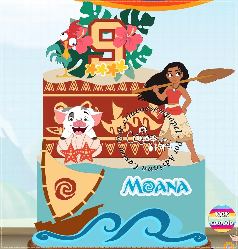 Arquivo de Corte Topo de Bolo Moana Baby Cute 26 1