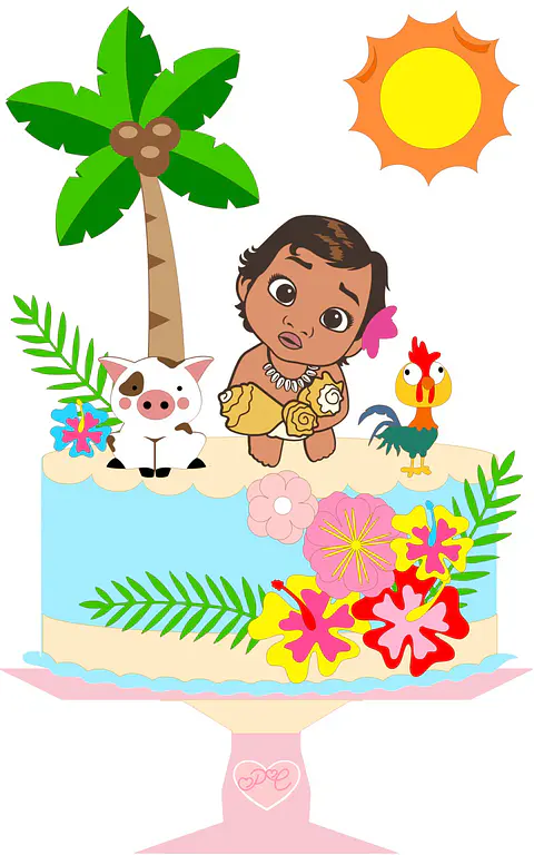 Arquivo de Corte Topo de Bolo Moana Baby Cute 22