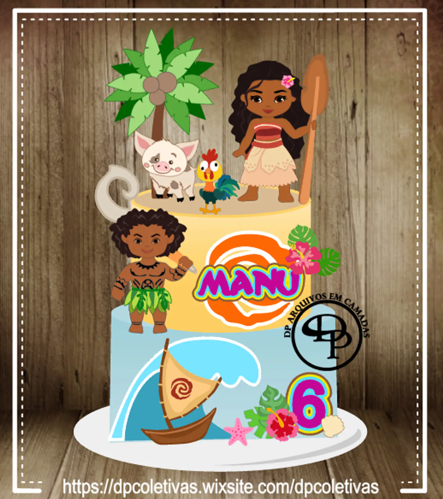 Arquivo de Corte Topo de Bolo Moana Baby Cute 18 1