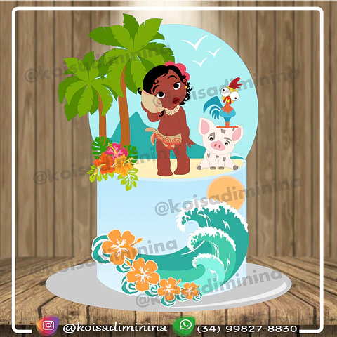 Arquivo de Corte Topo de Bolo Moana Baby Cute 17