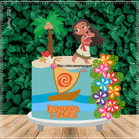 Arquivo de Corte Topo de Bolo Moana Baby Cute 14