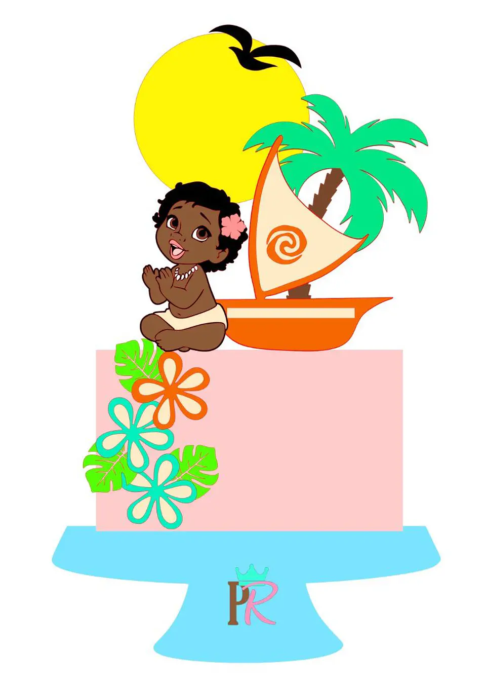 Arquivo de Corte Topo de Bolo Moana Baby Cute 8 1