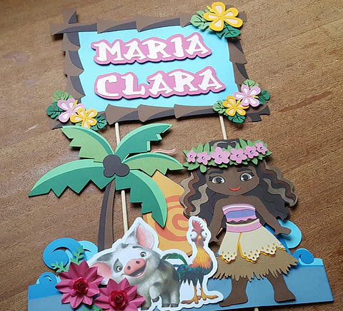 Arquivo de Corte Topo de Bolo Moana Baby Cute 6