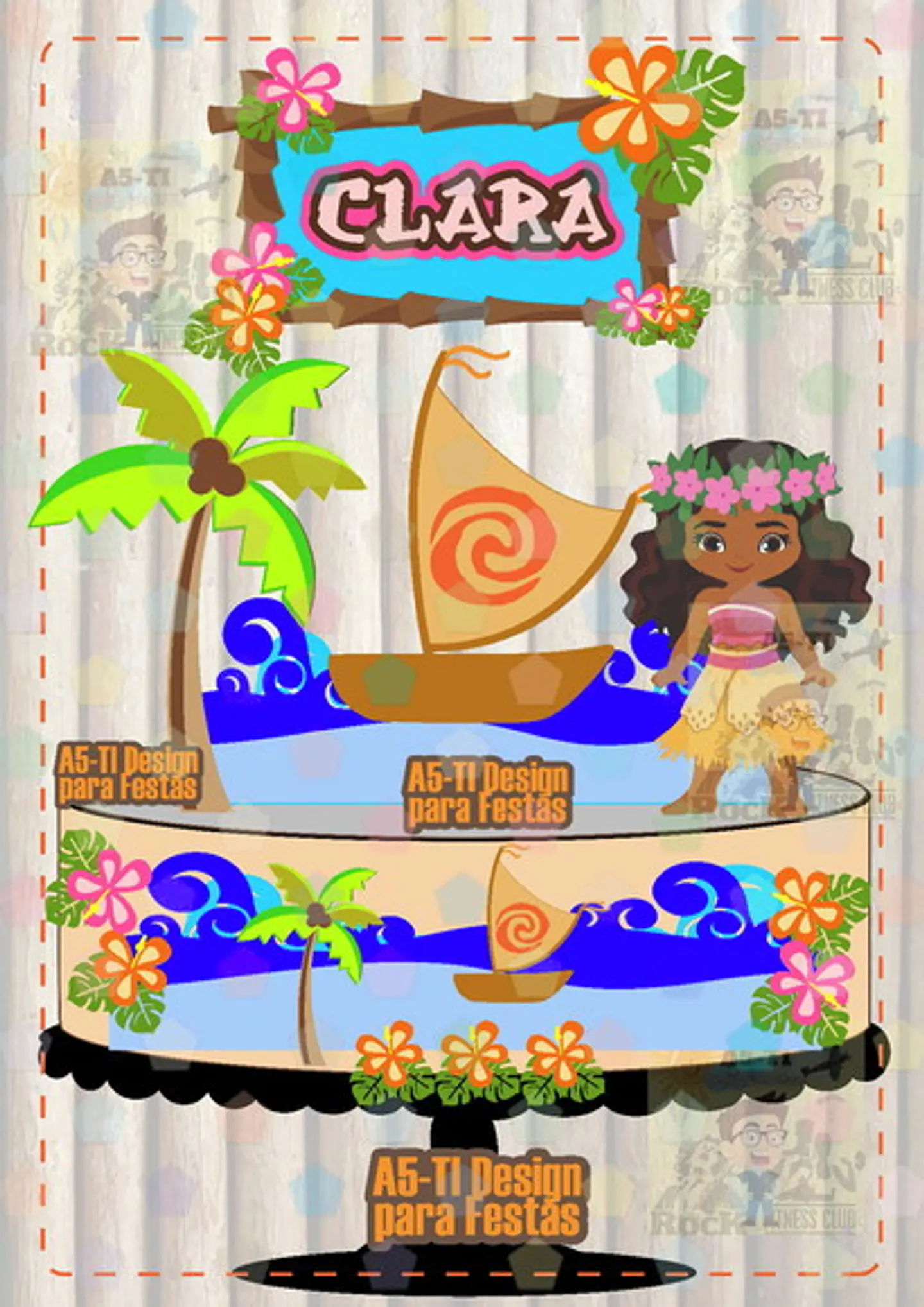 Arquivo de Corte Topo de Bolo Moana Baby Cute 5 1