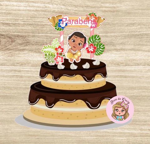 Arquivo de Corte Topo de Bolo Moana Baby Cute 3