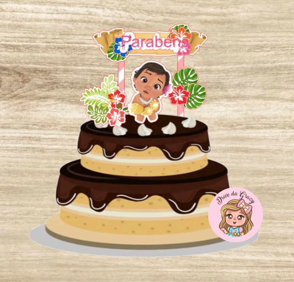 Arquivo de Corte Topo de Bolo Moana Baby Cute 3 1