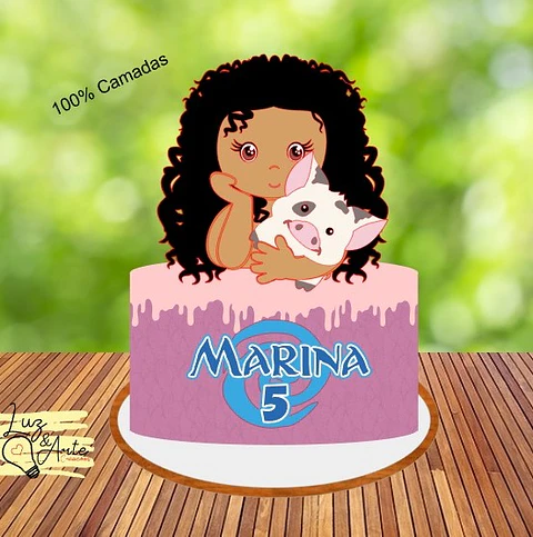 Arquivo de Corte Topo de Bolo Moana Baby Cute 2
