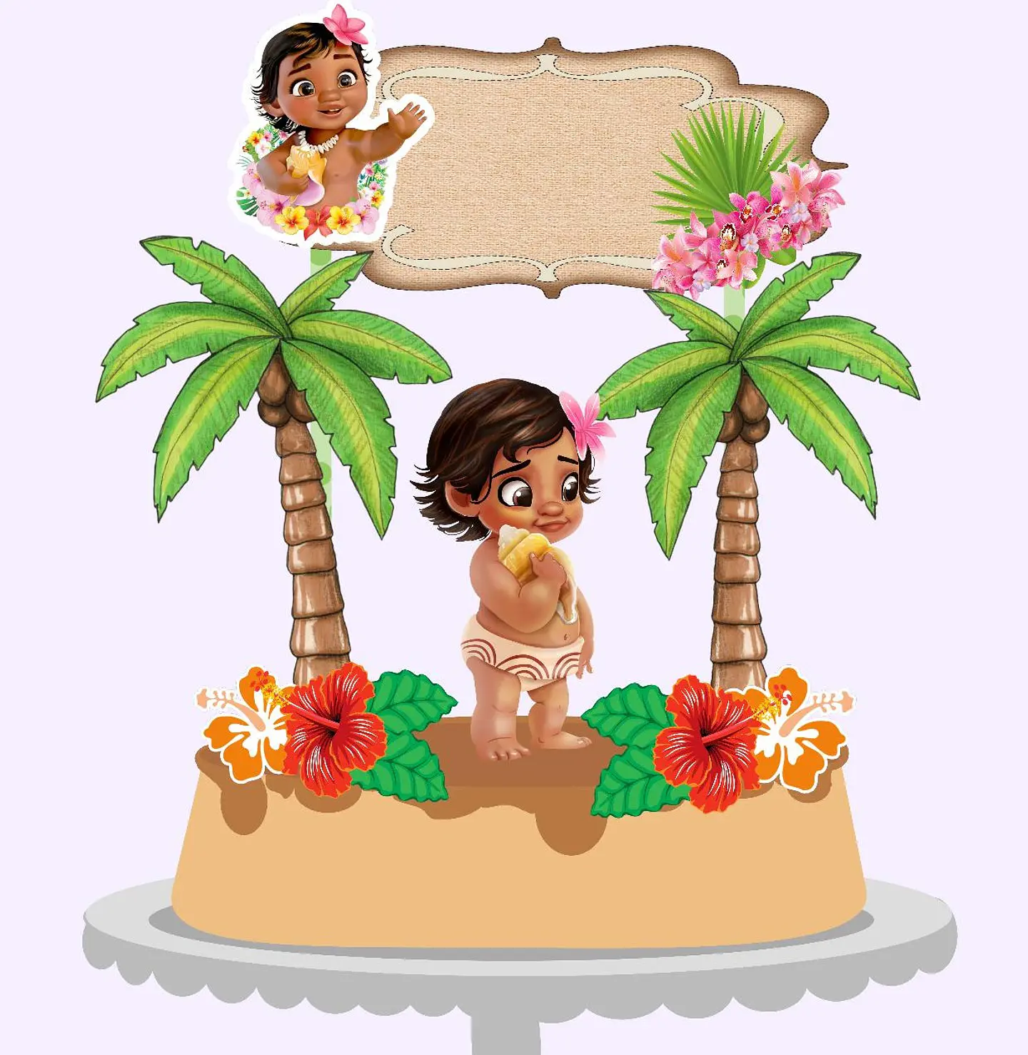 Arquivo de Corte Topo de Bolo Moana Baby Cute 1 1