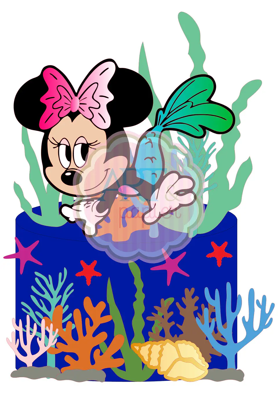 Arquivo de Corte Topo de Bolo Minnie Sereia 1 1