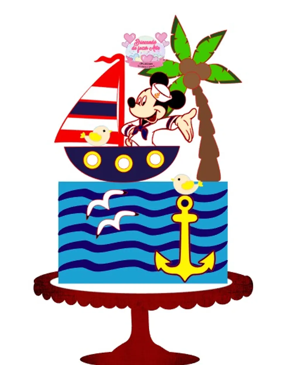 Arquivo de Corte Topo de Bolo Mickey Marinheiro 1 1