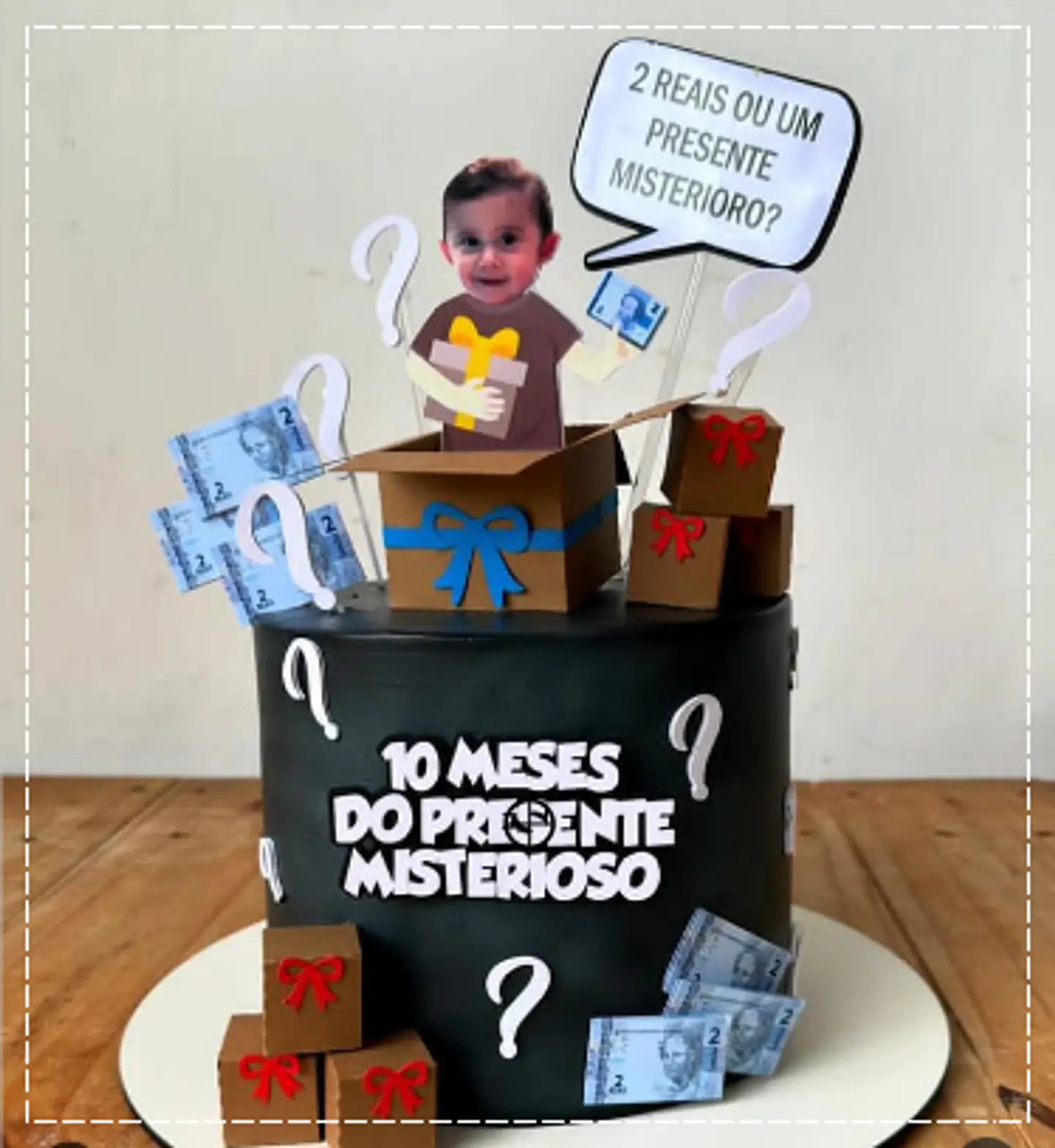 Arquivo de Corte Topo de Bolo Mesversário Menino 7 1