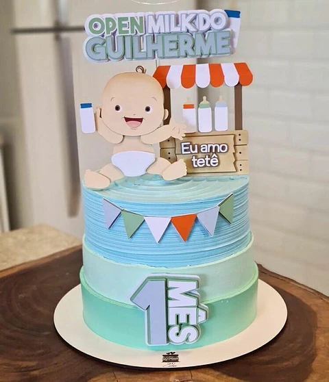 Arquivo de Corte Topo de Bolo Mesversário Menino 5