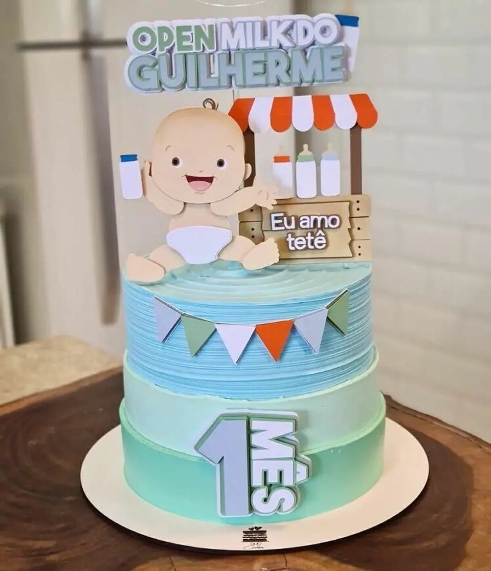 Arquivo de Corte Topo de Bolo Mesversário Menino 5 1