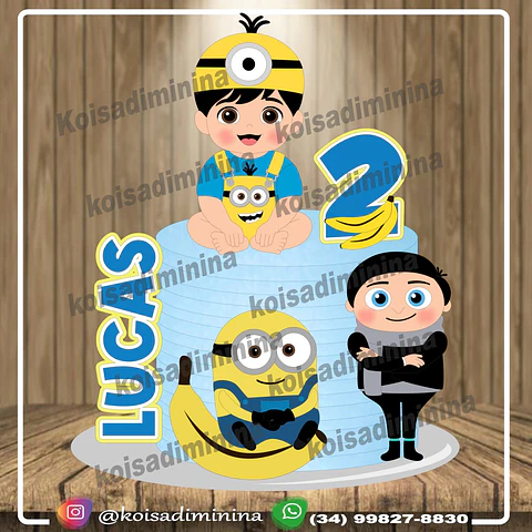 Arquivo de Corte Topo de Bolo Minions Meu Malvado Favorito 22
