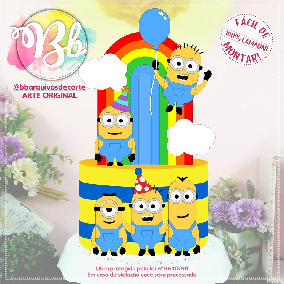Arquivo de Corte Topo de Bolo Minions Meu Malvado Favorito 16 1
