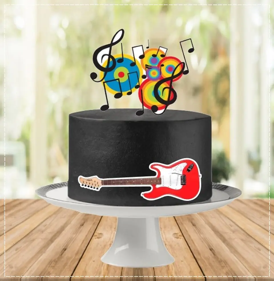 Arquivo de Corte Topo de Bolo Musica Rock Guitarra 5 1
