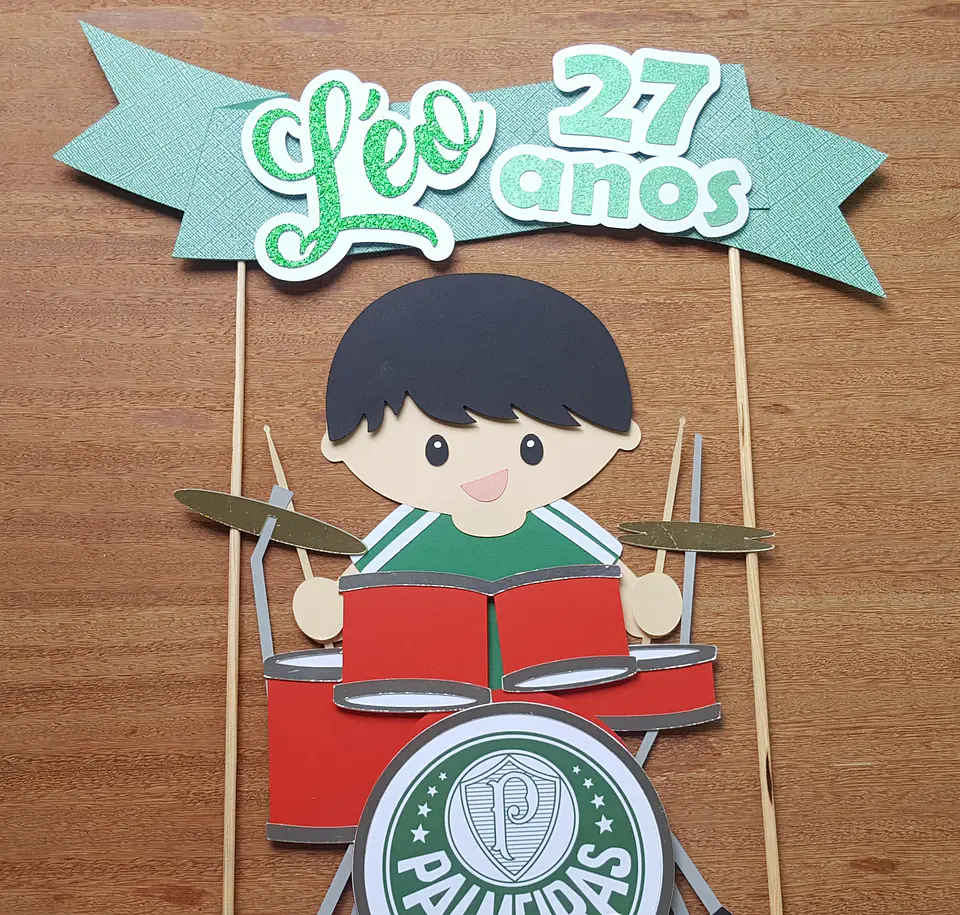 Arquivo de Corte Topo de Bolo Musica Rock Bateria 4 1