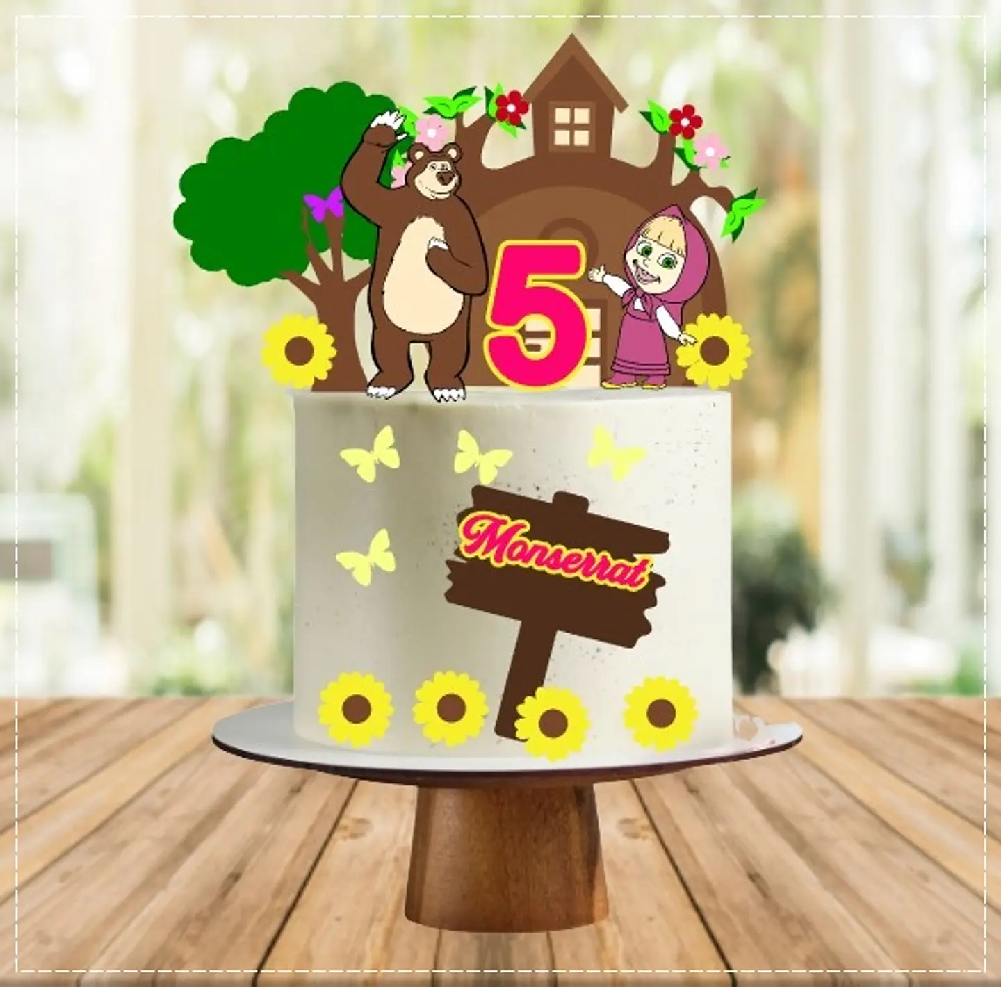 Arquivo de Corte Topo de Bolo Masha e o Urso 29 1