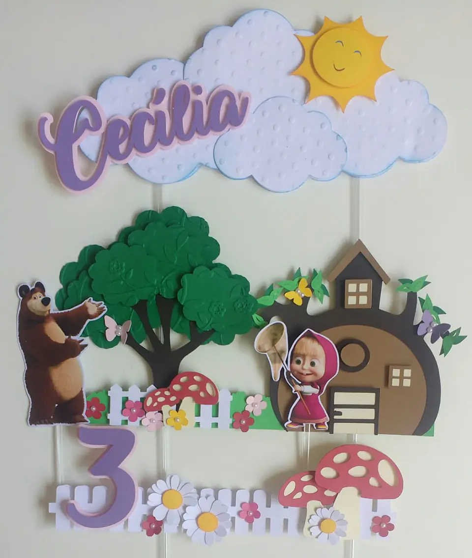 Arquivo de Corte Topo de Bolo Masha e o Urso 26 1