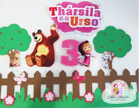 Arquivo de Corte Topo de Bolo Masha e o Urso 15