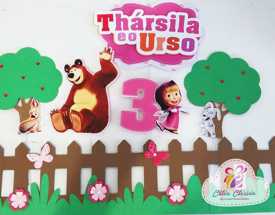 Arquivo de Corte Topo de Bolo Masha e o Urso 15 1