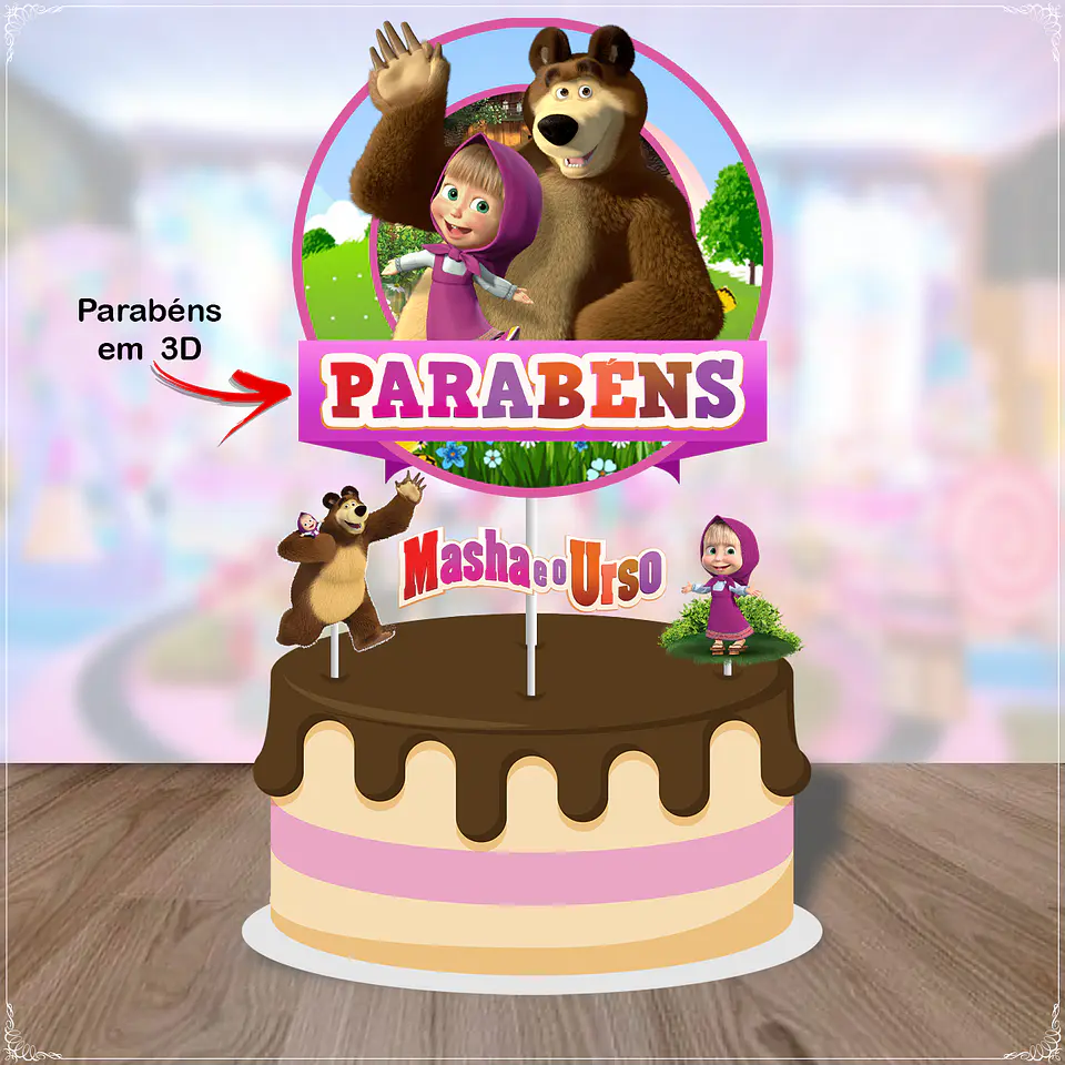 Arquivo de Corte Topo de Bolo Masha e o Urso 7 1