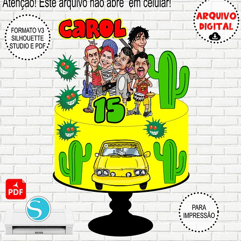 Arquivo de Corte Topo de Bolo Mamonas Assassinas 3